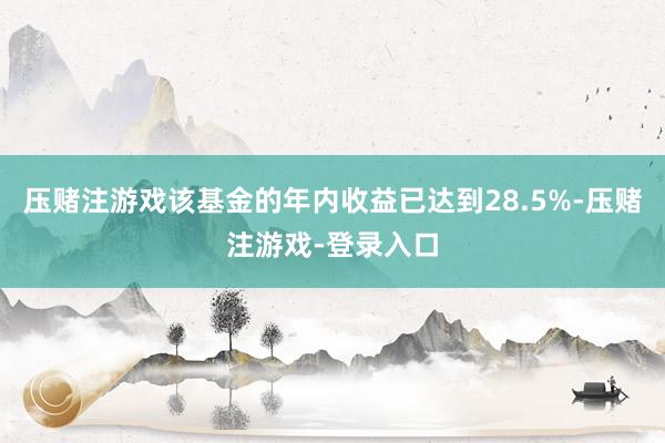 压赌注游戏该基金的年内收益已达到28.5%-压赌注游戏-登录入口