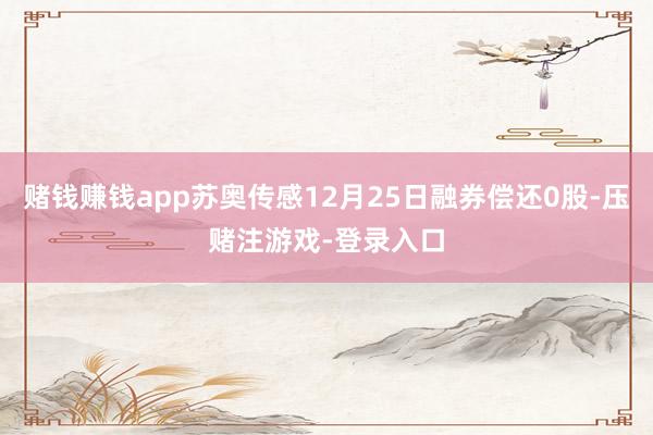 赌钱赚钱app苏奥传感12月25日融券偿还0股-压赌注游戏-登录入口
