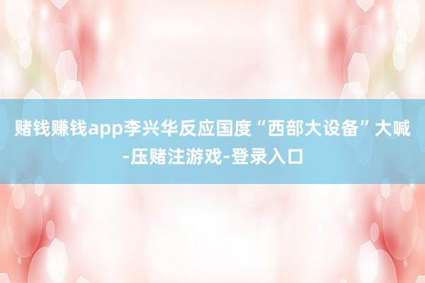 赌钱赚钱app李兴华反应国度“西部大设备”大喊-压赌注游戏-登录入口