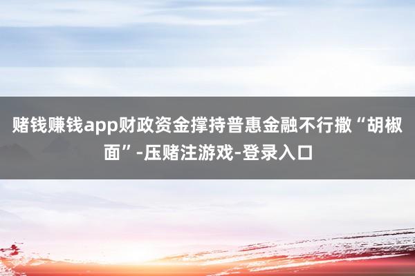 赌钱赚钱app财政资金撑持普惠金融不行撒“胡椒面”-压赌注游戏-登录入口