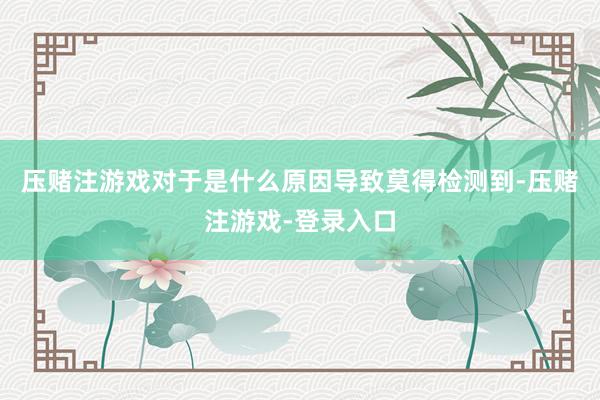 压赌注游戏对于是什么原因导致莫得检测到-压赌注游戏-登录入口