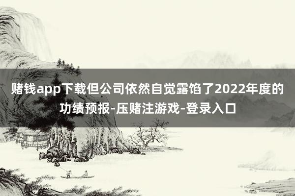 赌钱app下载但公司依然自觉露馅了2022年度的功绩预报-压赌注游戏-登录入口